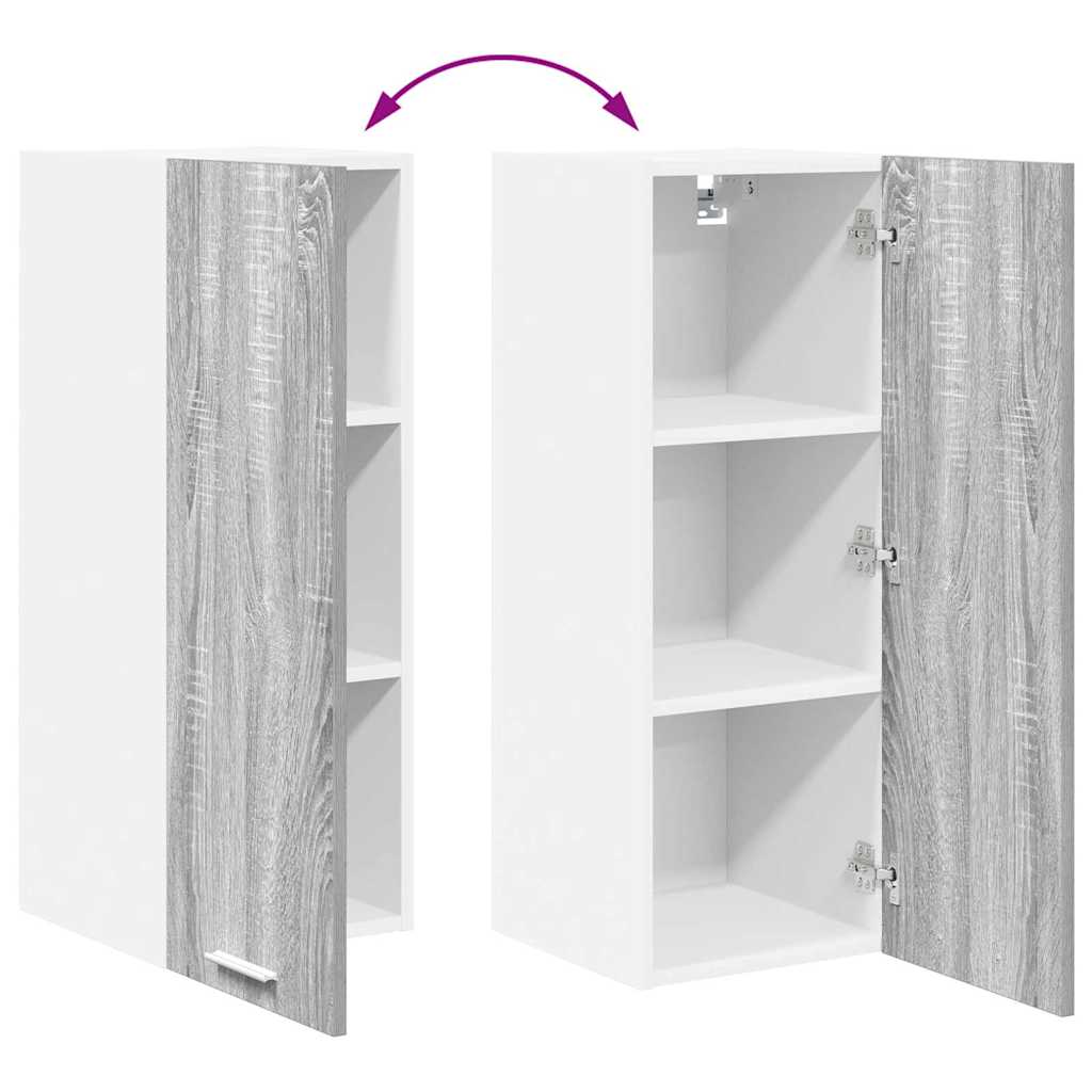 Viseći ormarić 2 pcs Siva Sonoma i bijela 30 x 31 x 80 cm