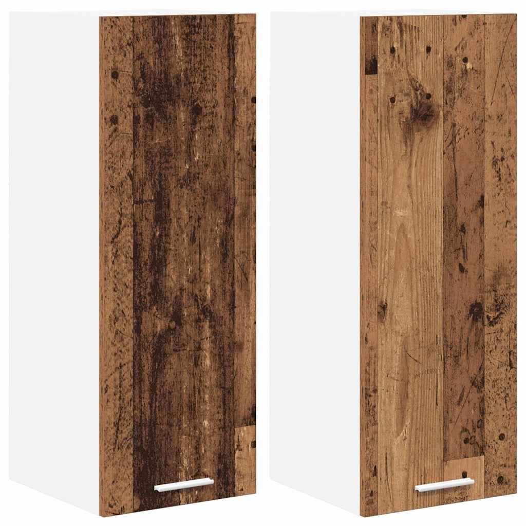 Viseći ormarić 2 pcs Stari drvo i bijela 30 x 31 x 80 cm