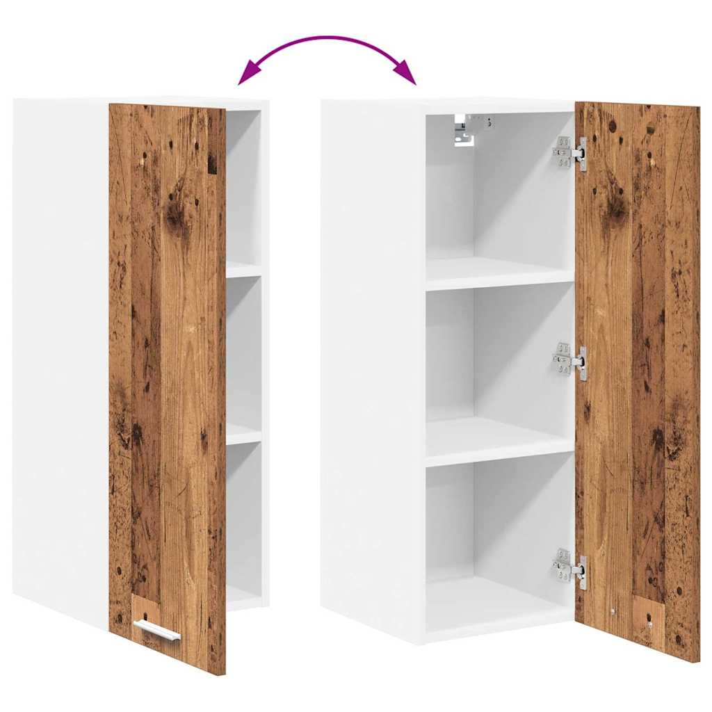 Viseći ormarić 2 pcs Stari drvo i bijela 30 x 31 x 80 cm