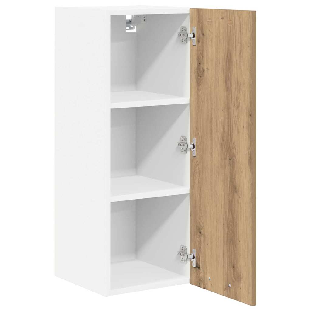 Viseći ormarić 2 pcs Umjetnički hrast i bijela 30 x 31 x 80 cm