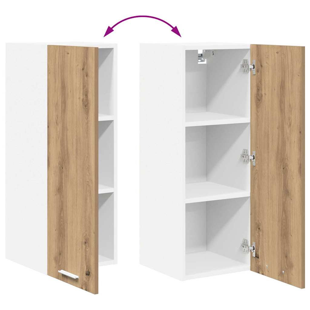 Viseći ormarić 2 pcs Umjetnički hrast i bijela 30 x 31 x 80 cm