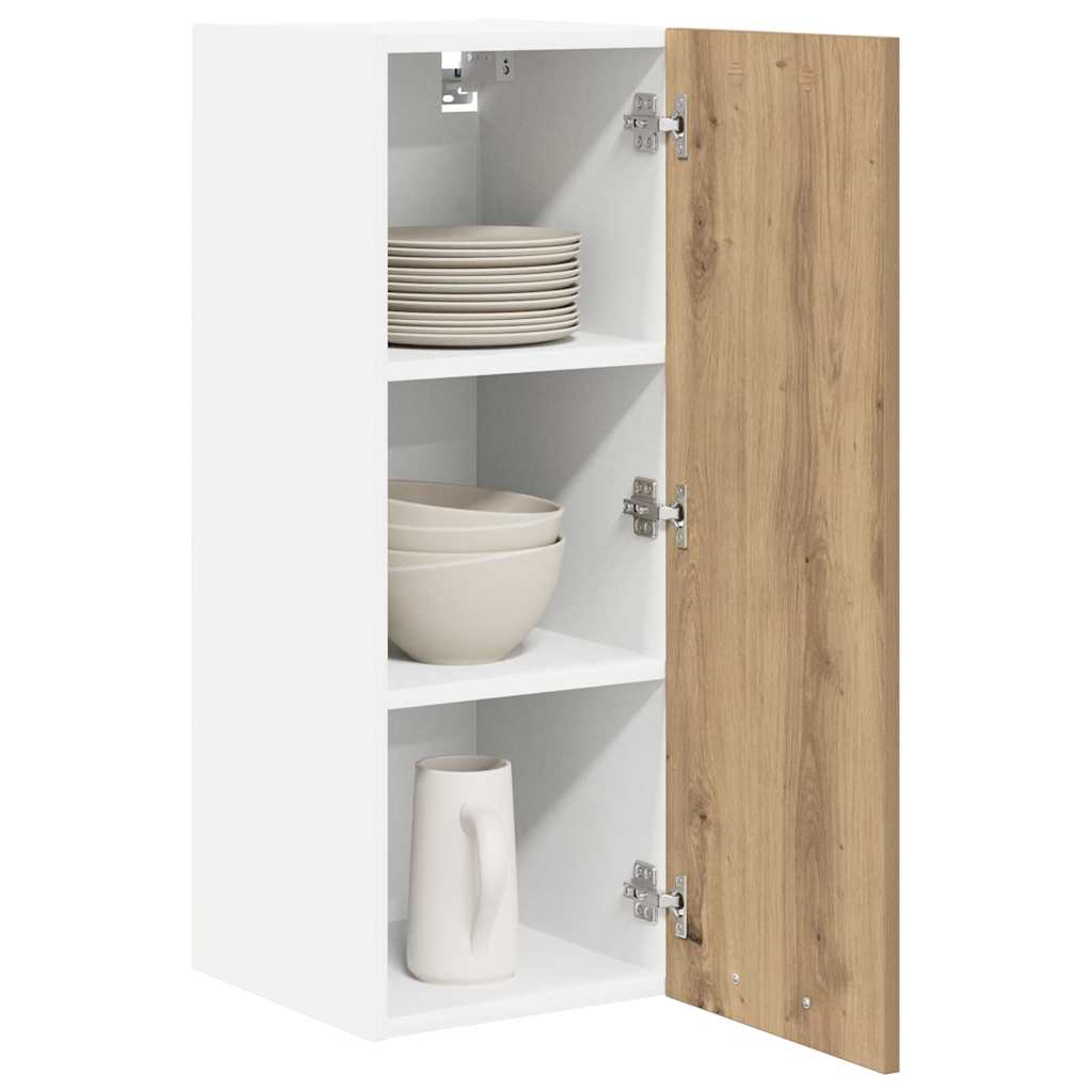Viseći ormarić 2 pcs Umjetnički hrast i bijela 30 x 31 x 80 cm