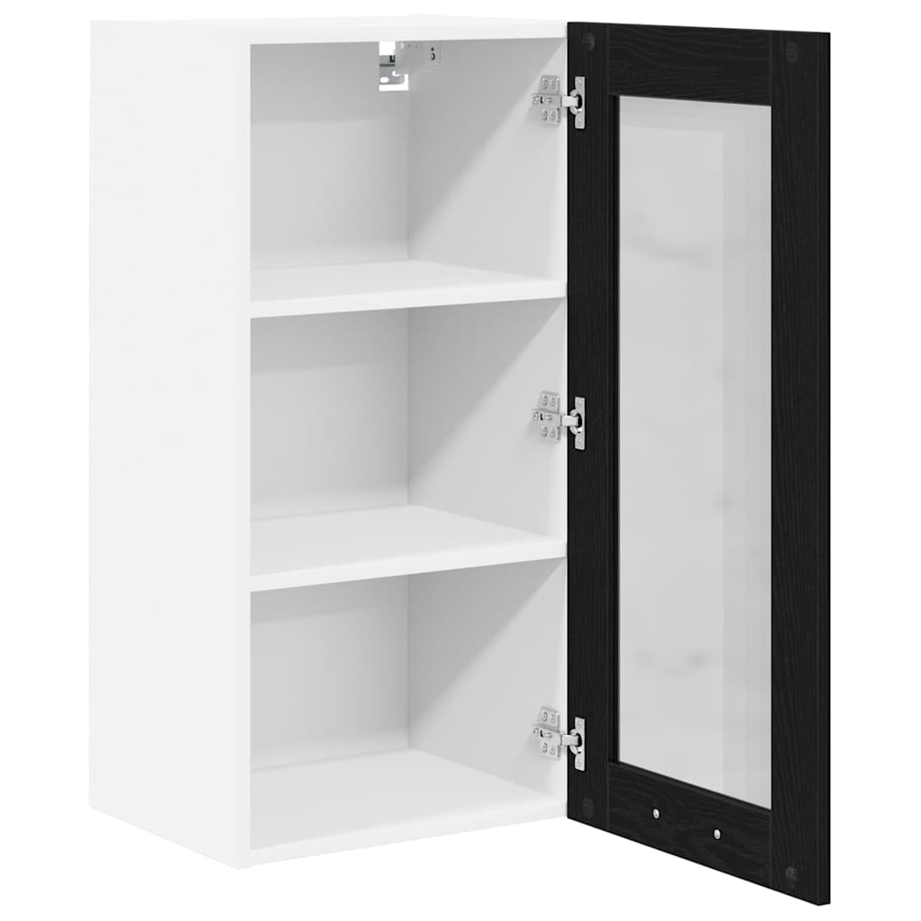 Viseći ormarić s pohranom 2 pcs Crni hrast 40 x 31 x 80 cm