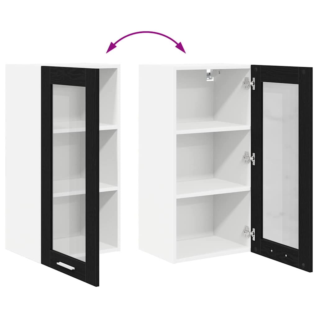 Viseći ormarić s pohranom 2 pcs Crni hrast 40 x 31 x 80 cm