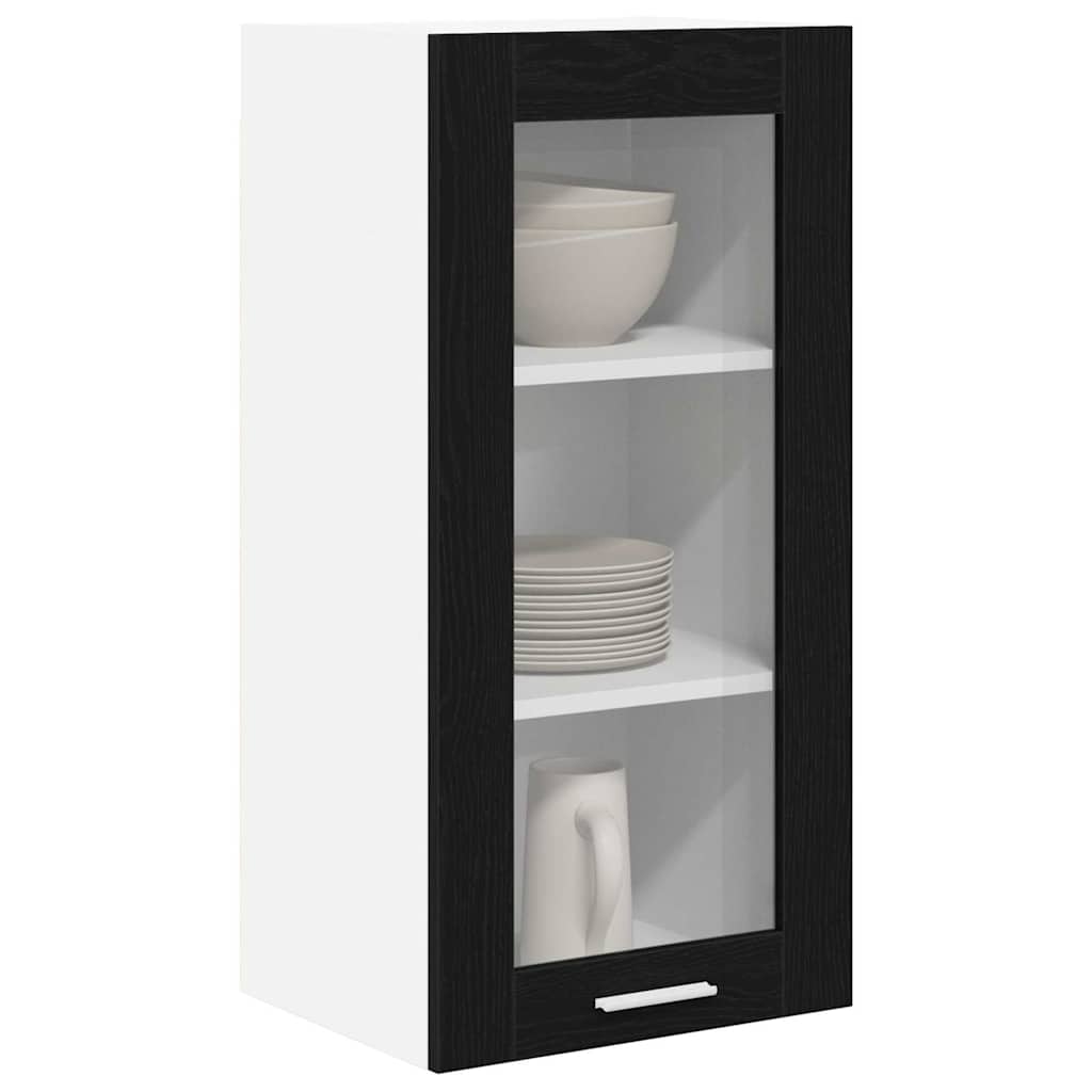 Viseći ormarić s pohranom 2 pcs Crni hrast 40 x 31 x 80 cm