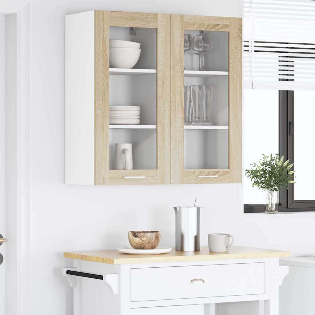 Viseći ormarić s pohranom 2 pcs Sonoma hrast 40 x 31 x 80 cm
