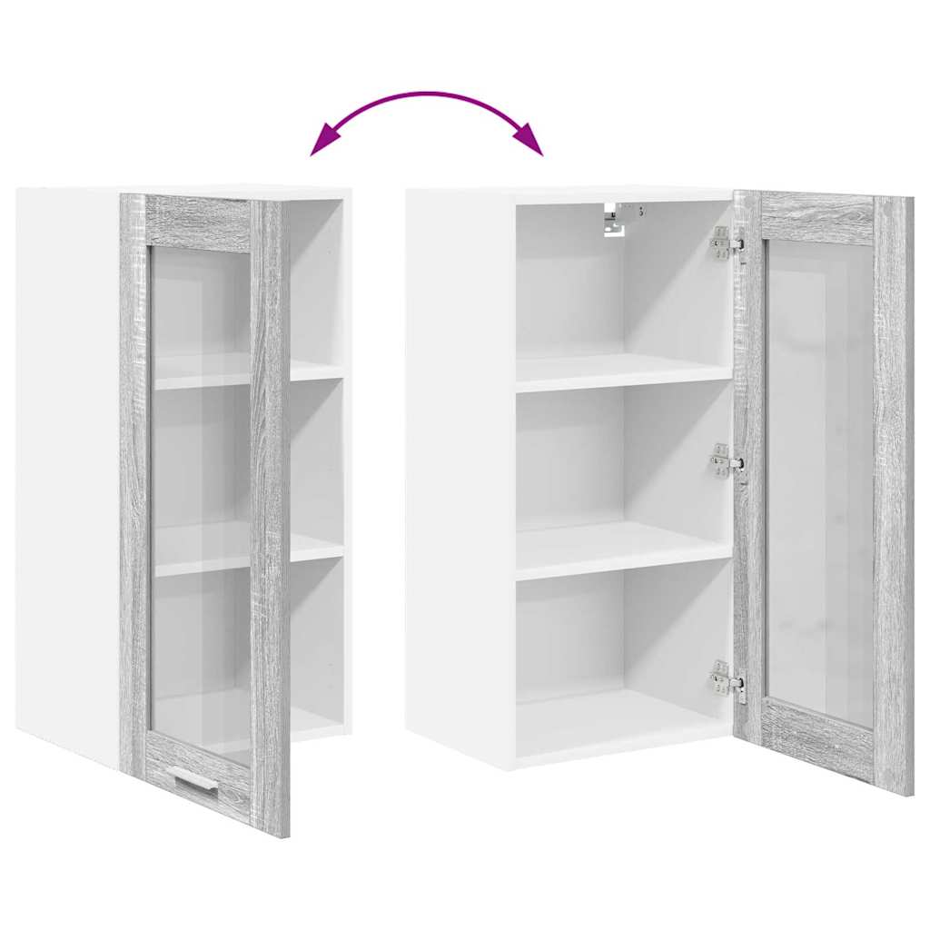 Viseći ormarić s pohranom 2 pcs Siva Sonoma 40 x 31 x 80 cm