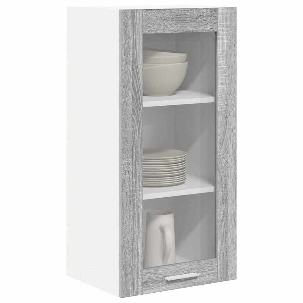 Viseći ormarić s pohranom 2 pcs Siva Sonoma 40 x 31 x 80 cm