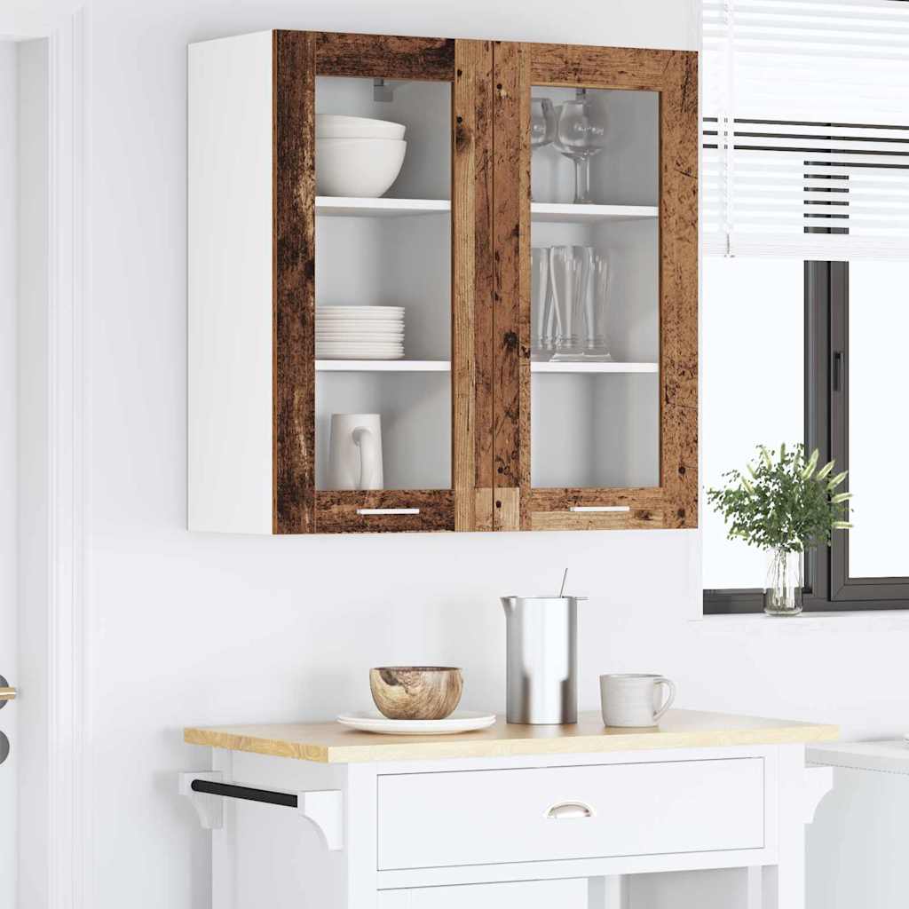 Viseći ormarić s pohranom 2 pcs Staro drvo 40 x 31 x 80 cm