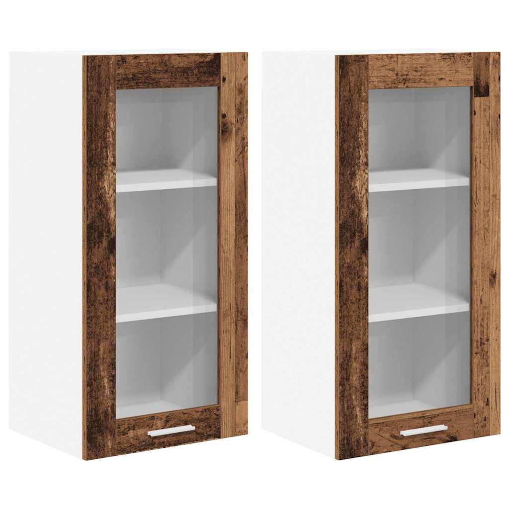 Viseći ormarić s pohranom 2 pcs Staro drvo 40 x 31 x 80 cm