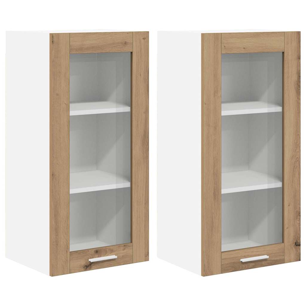 Viseći ormarić s vratima 2 pcs Umjetnički hrast 40 x 31 x 80 cm