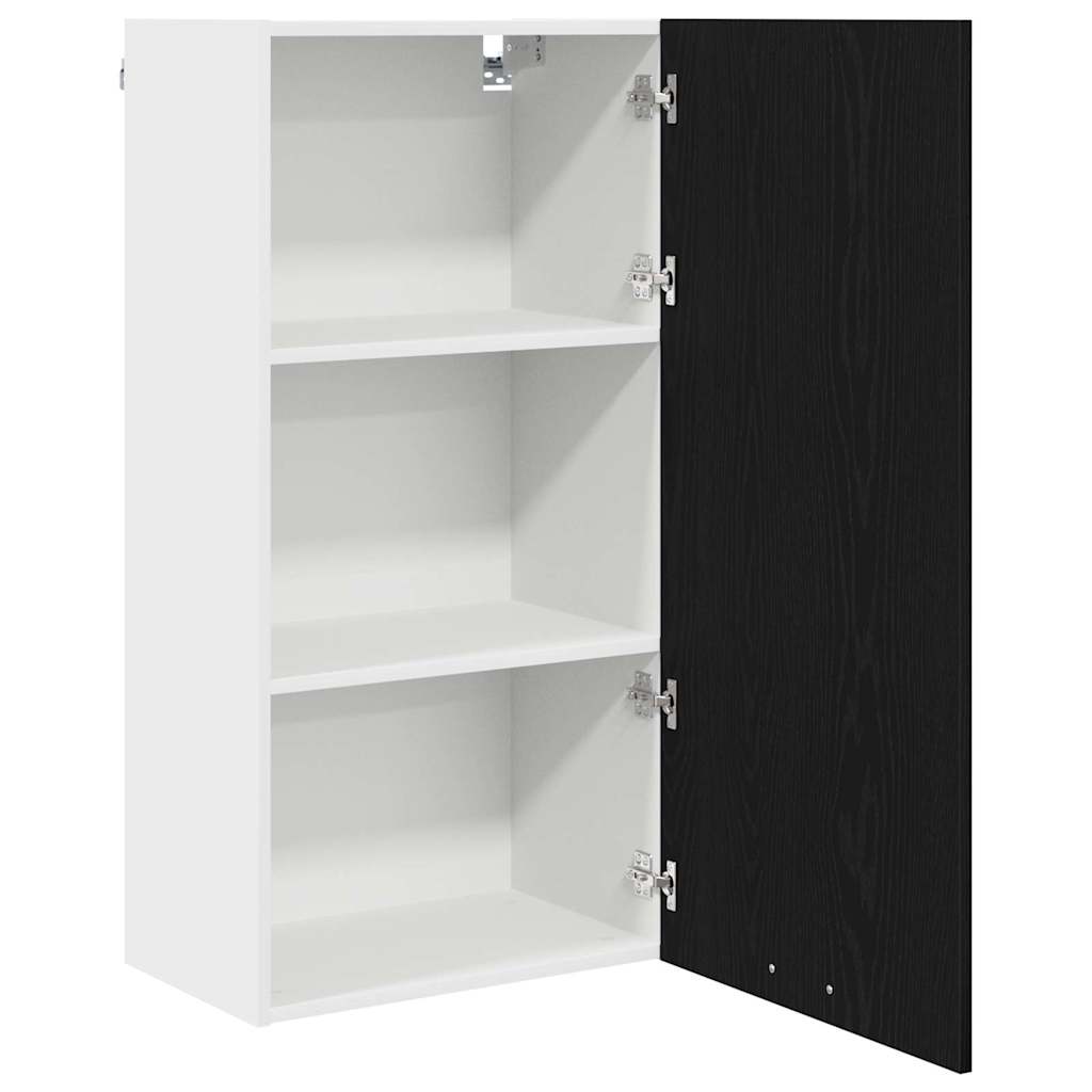 Viseći ormarić s pohranom Crni hrast i bijela 50 x 31 x 100 cm