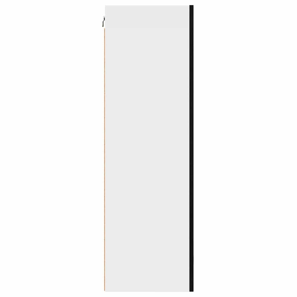 Viseći ormarić s pohranom Crni hrast i bijela 50 x 31 x 100 cm