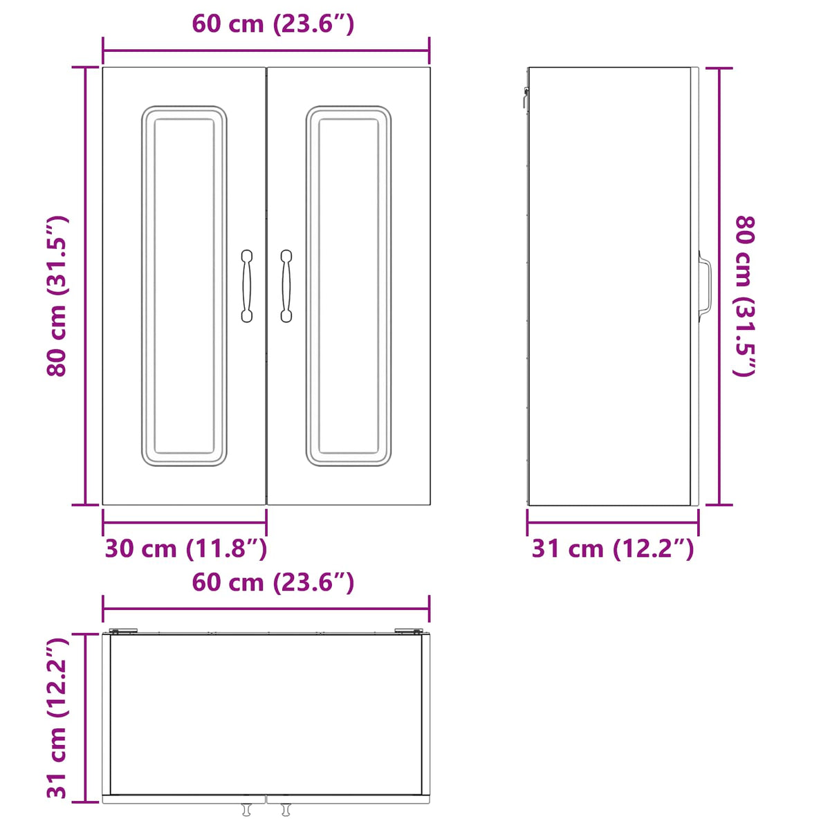 Ploča za perilicu posuđa Kalmar Staro drvo 60 x 31 x 80 cm