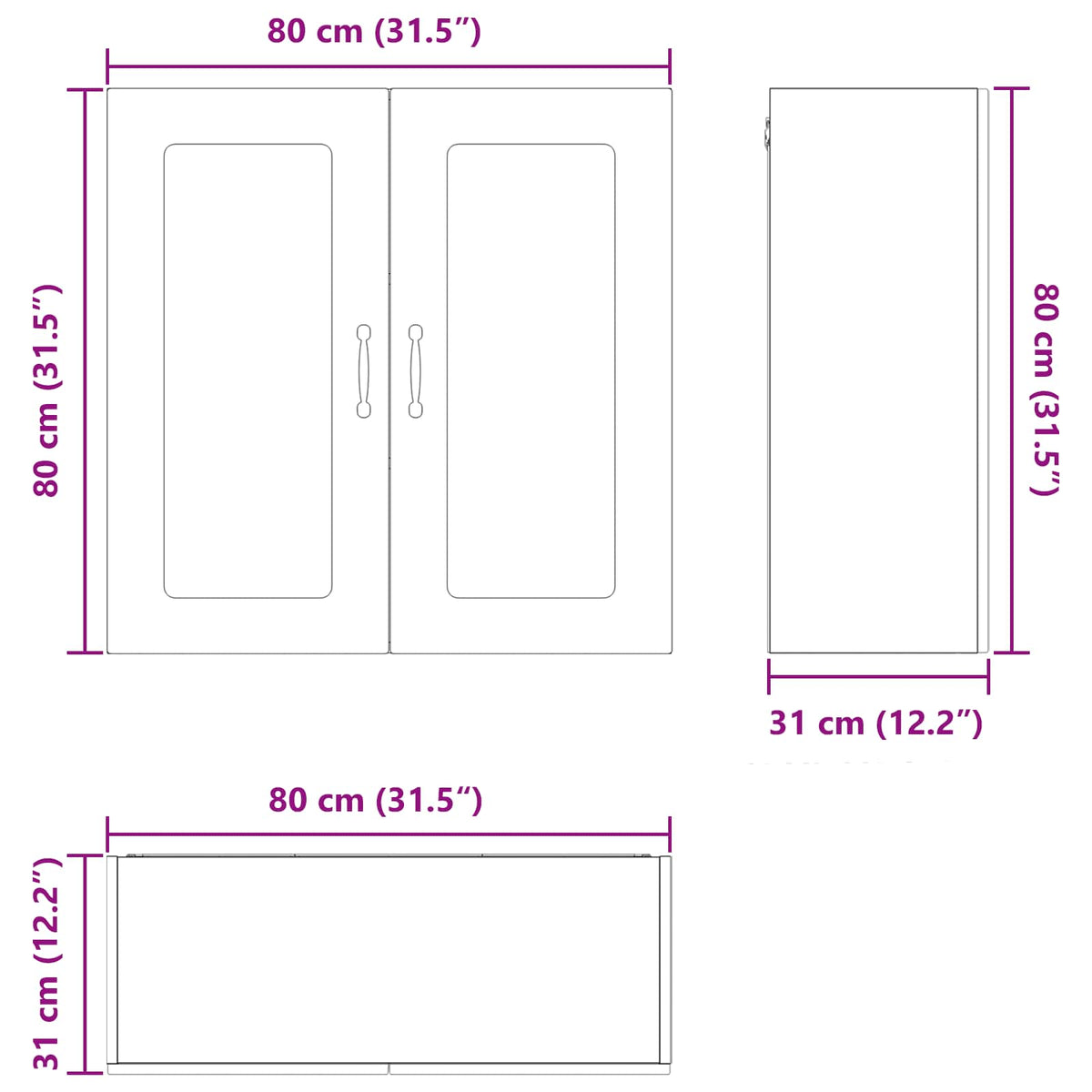 Ploča za perilicu posuđa Kalmar Smeđi hrast 80 x 31 x 80 cm