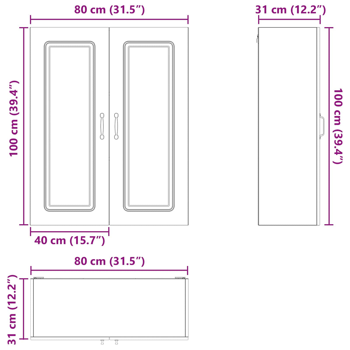 Ploča za perilicu posuđa Kalmar Staro drvo 80 x 31 x 100 cm