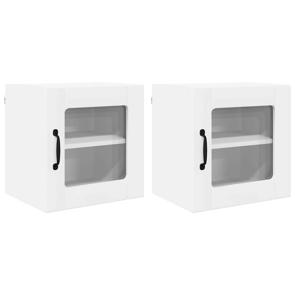Zidni stakleni ormarić Lucca 2 pcs Bijela 40 x 31 x 40 cm