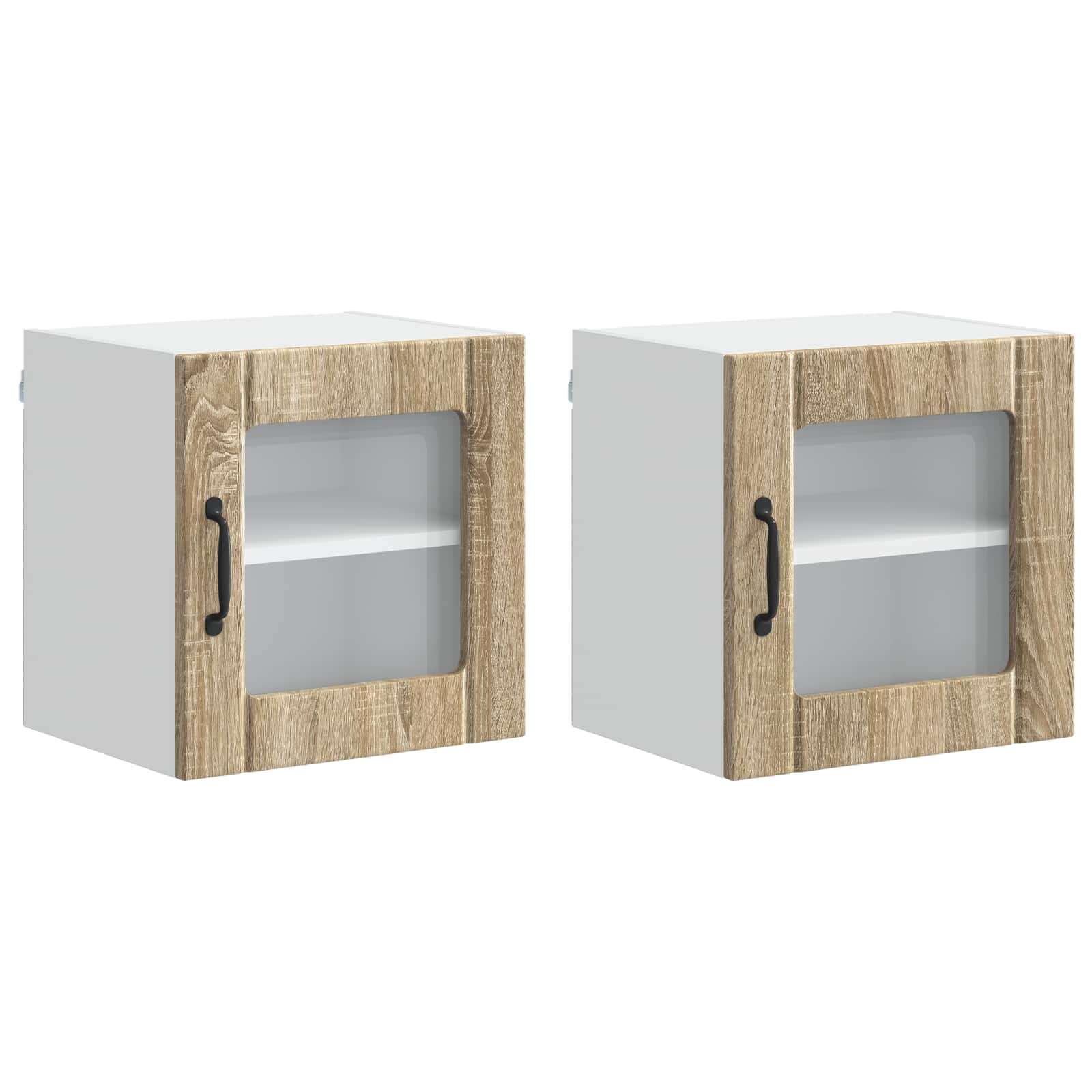 Zidni stakleni ormarić Lucca 2 pcs Hrast sonoma 40 x 31 x 40 cm