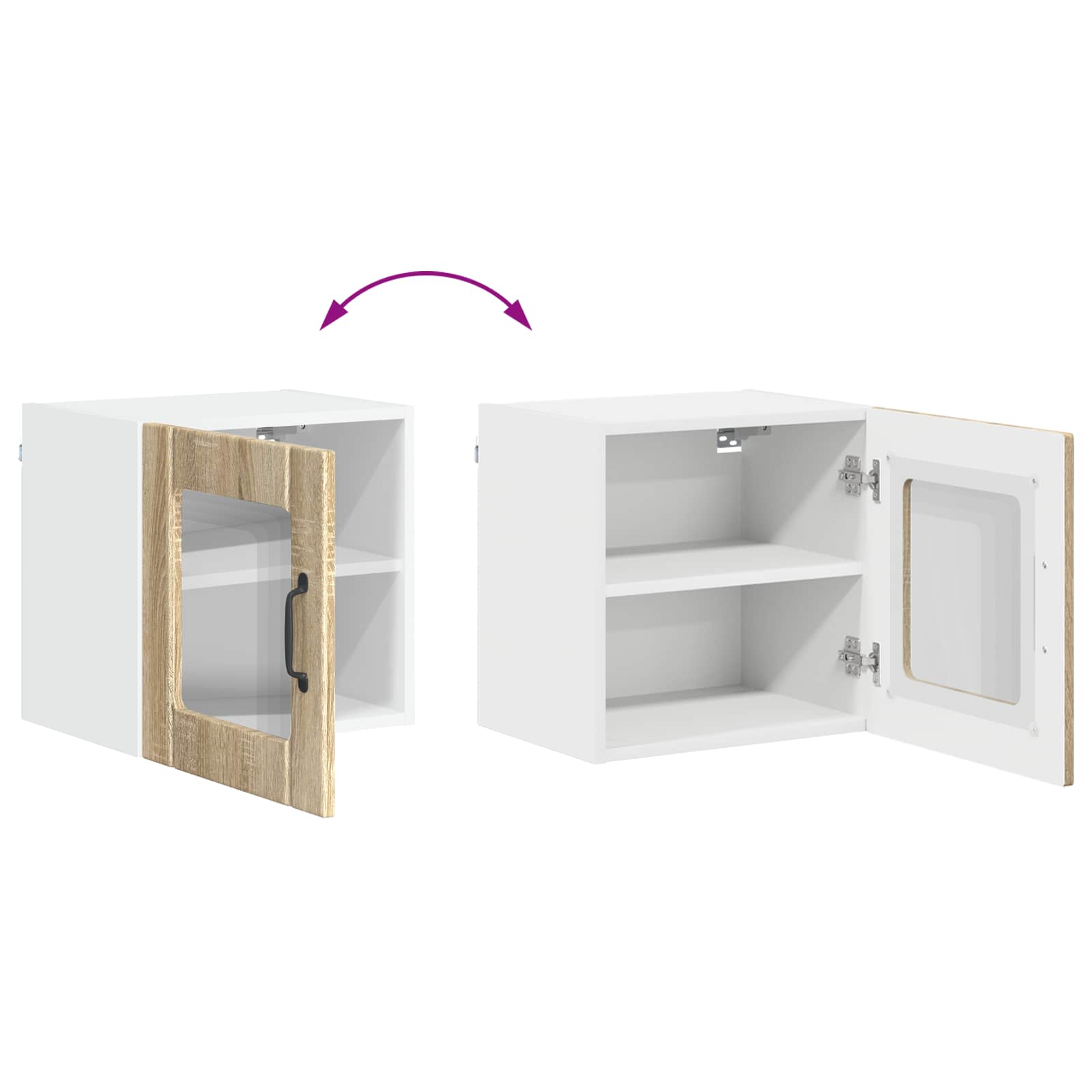 Zidni stakleni ormarić Lucca 2 pcs Hrast sonoma 40 x 31 x 40 cm