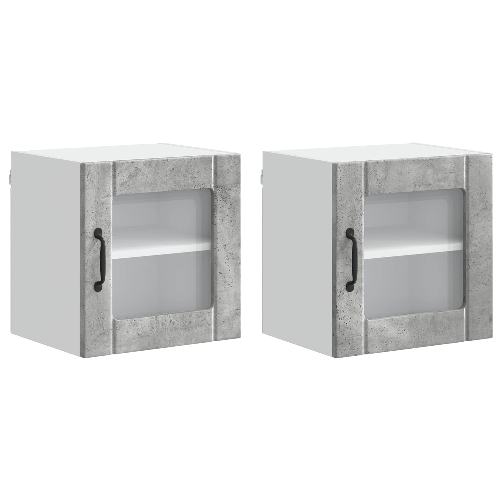 Zidni stakleni ormarić Lucca 2 pcs Betonska siva