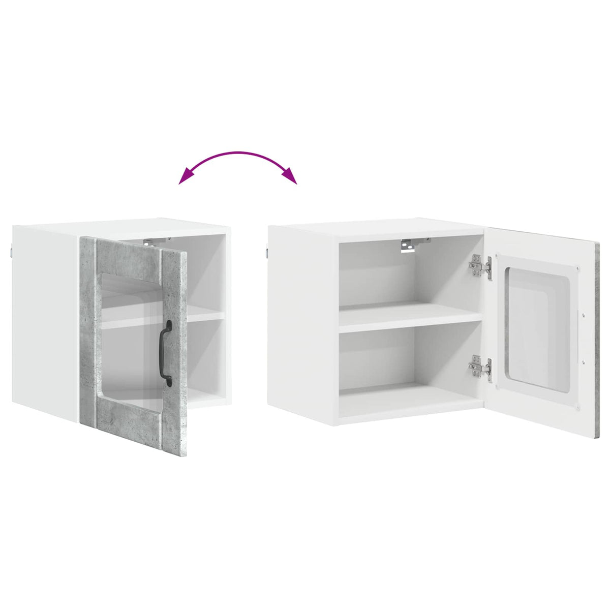 Zidni stakleni ormarić Lucca 2 pcs Betonska siva