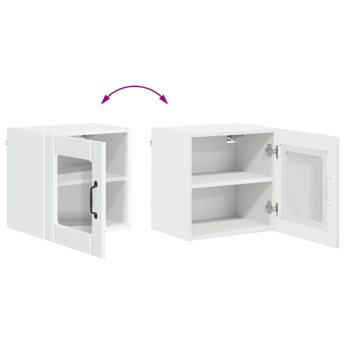 Zidni stakleni ormarić Lucca Bijela visokog sjaja