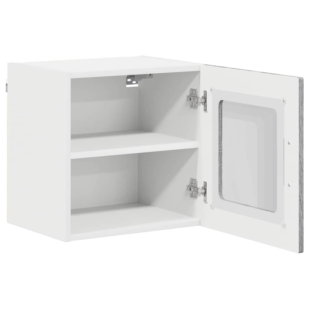 Zidni stakleni ormarić Lucca 2 pcs Siva sonoma 40 x 31 x 40 cm