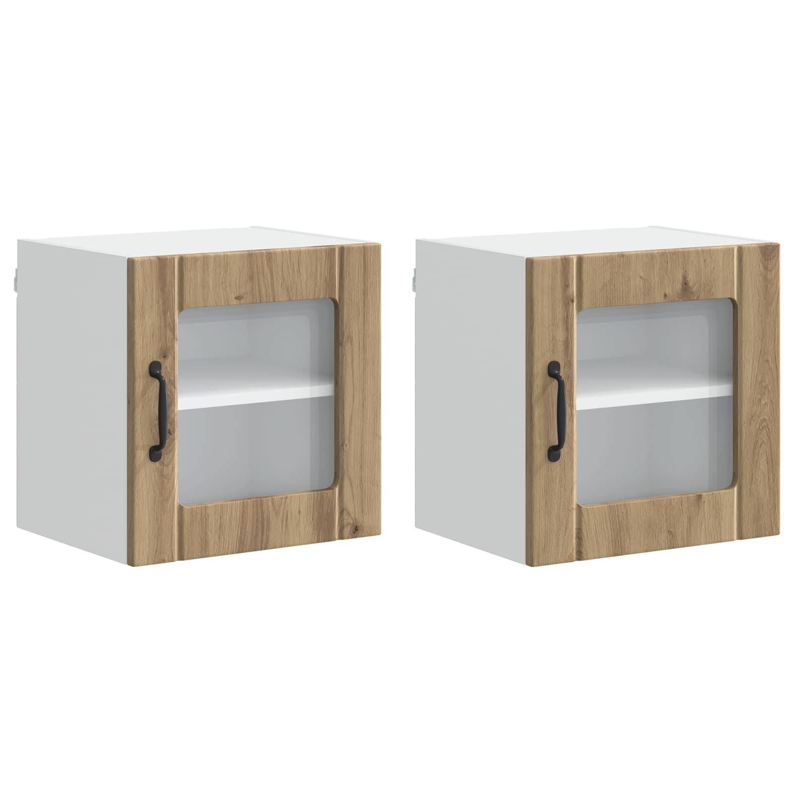 Zidni stakleni ormarić Lucca 2 pcs Hrast artisan