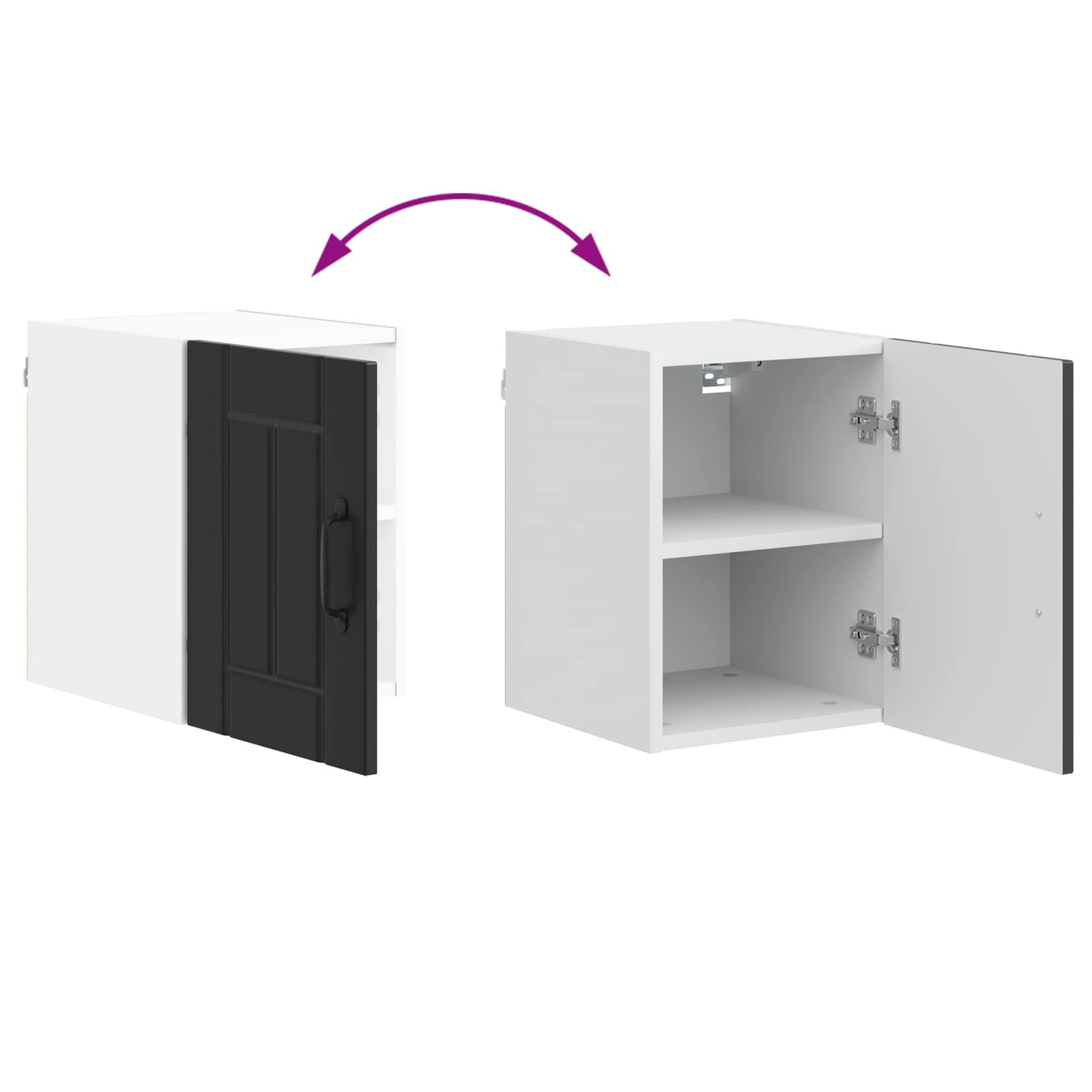 Ormar za Zid Lucca 2 pcs Crna 30 x 31 x 40 cm Konstruirano drvo