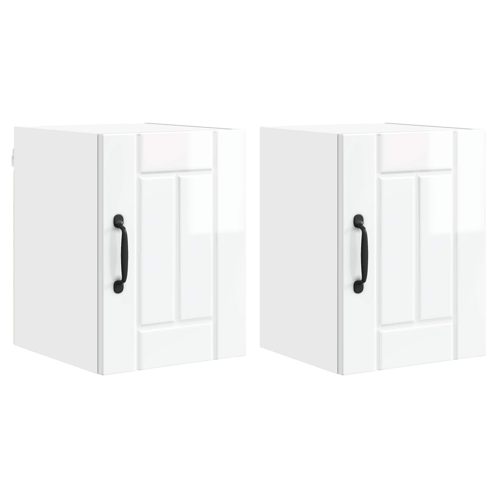 Ormar za Zid Lucca 2 pcs Bijela visokog sjaja 30 x 31 x 40 cm