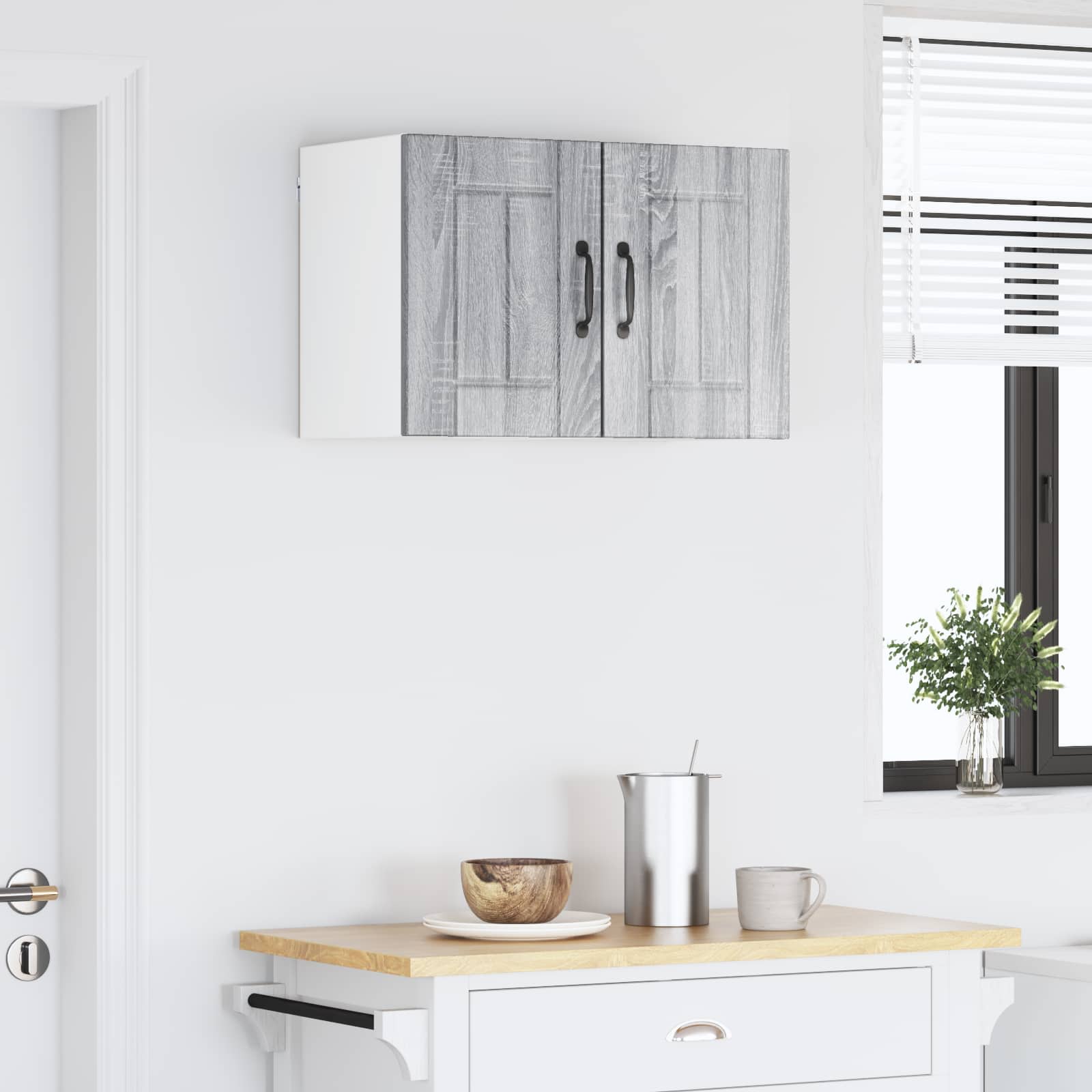 Ormar za Zid Lucca 2 pcs Siva sonoma 30 x 31 x 40 cm