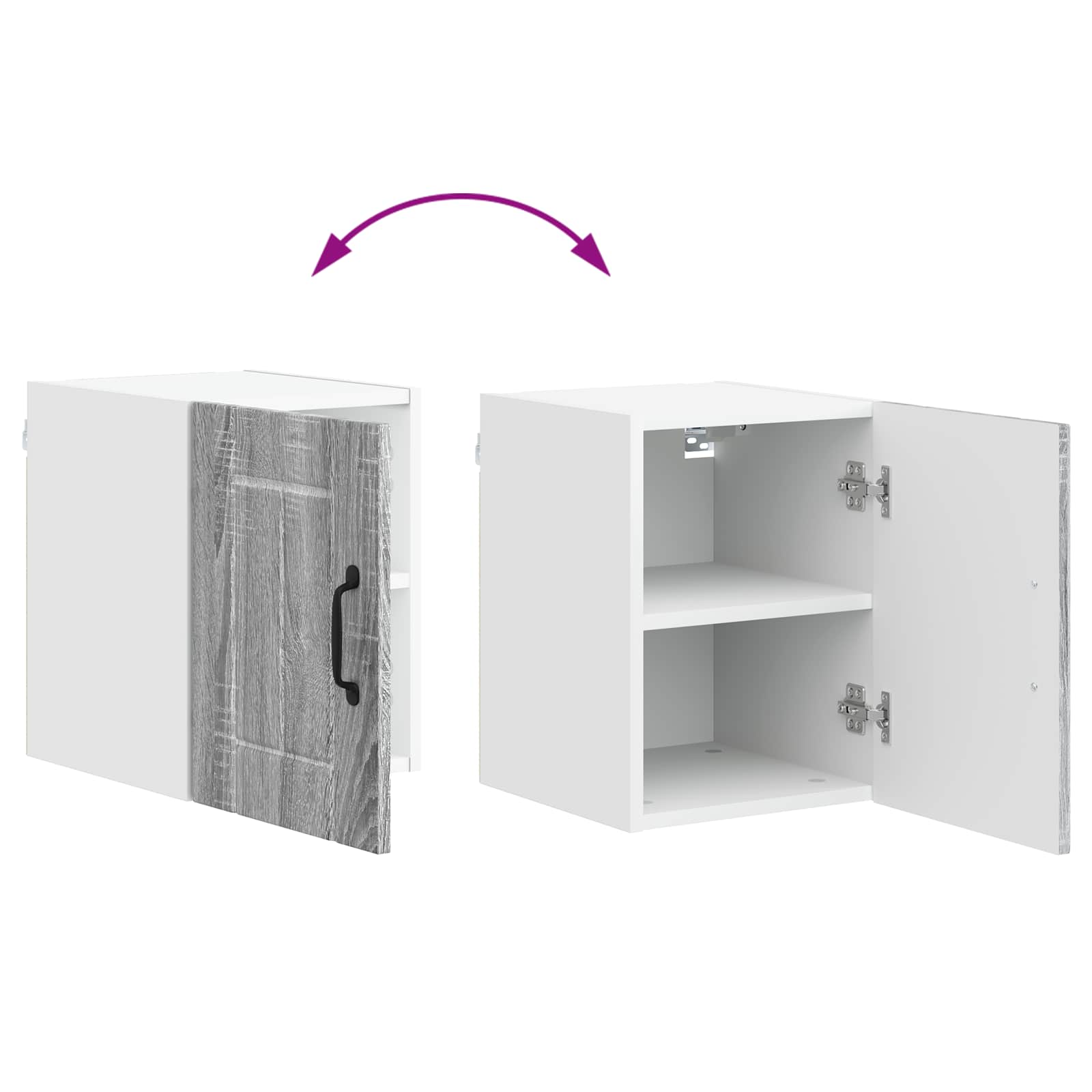 Ormar za Zid Lucca 2 pcs Siva sonoma 30 x 31 x 40 cm