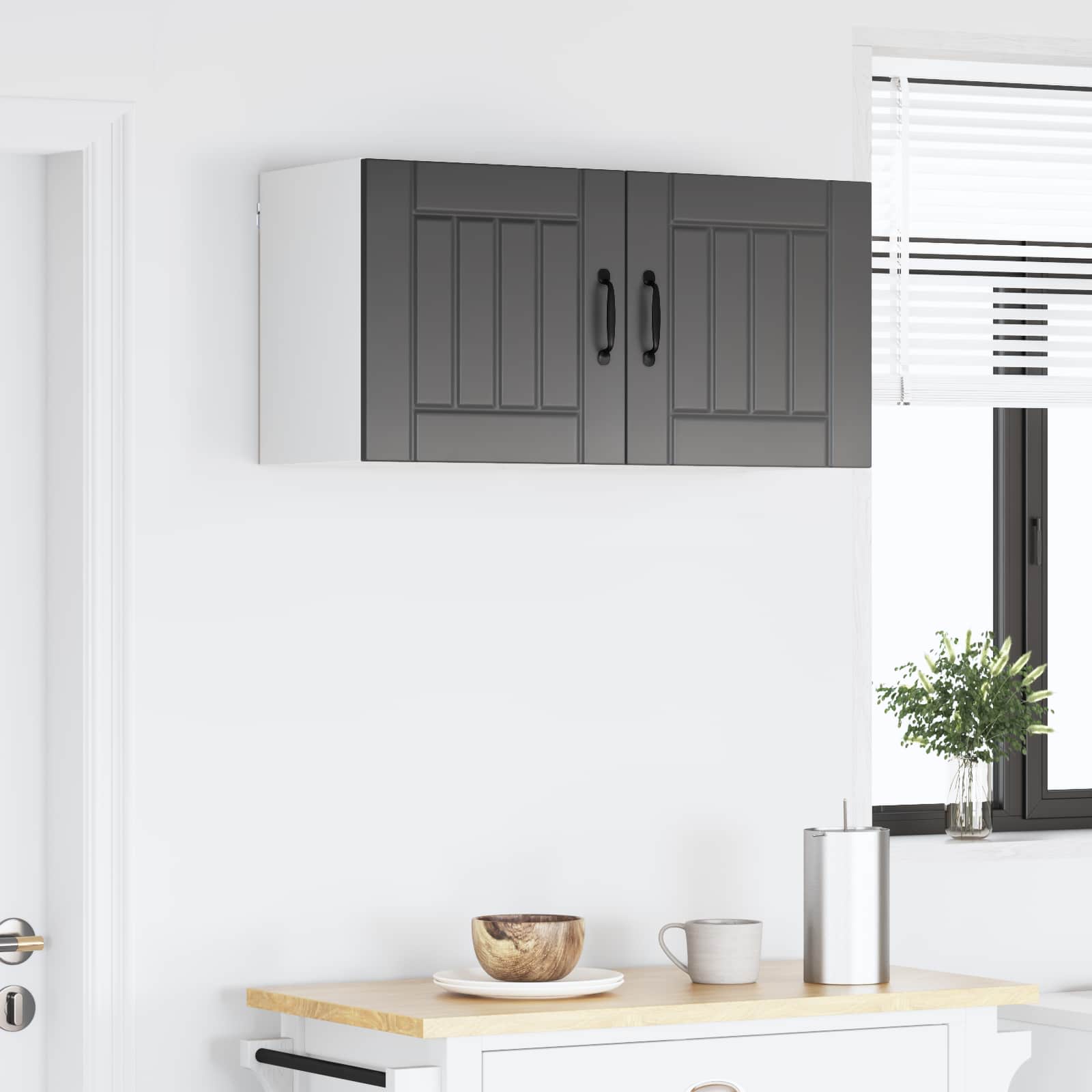Ormar za Zid Lucca 2 pcs Crna 40 x 31 x 40 cm Konstruirano drvo