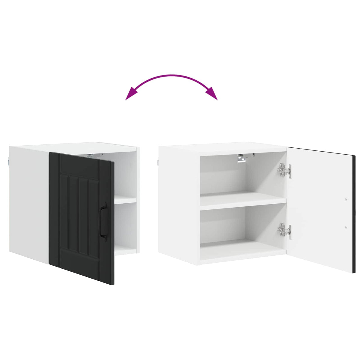 Ormar za Zid Lucca 2 pcs Crna 40 x 31 x 40 cm Konstruirano drvo