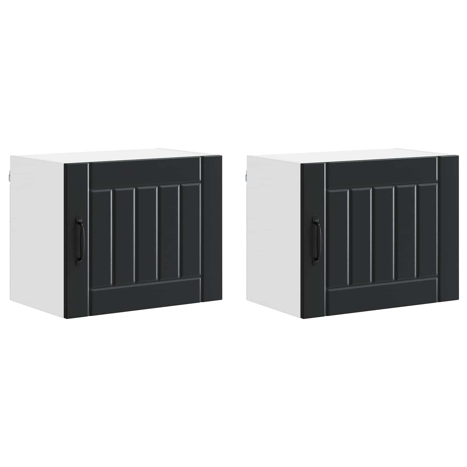 Ormar za Zid Lucca 2 pcs Crna 50 x 31 x 40 cm Konstruirano drvo