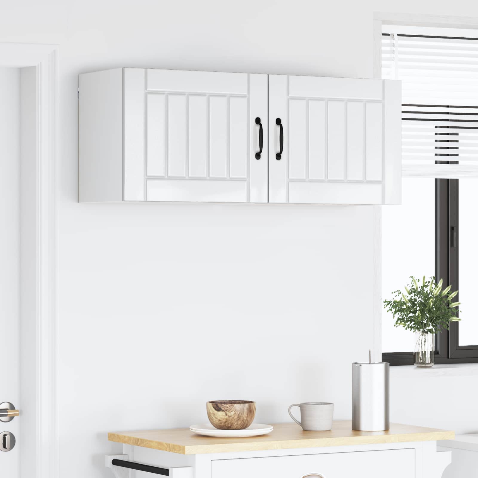 Ormar za Zid Lucca 2 pcs Bijela visokog sjaja 50 x 31 x 40 cm