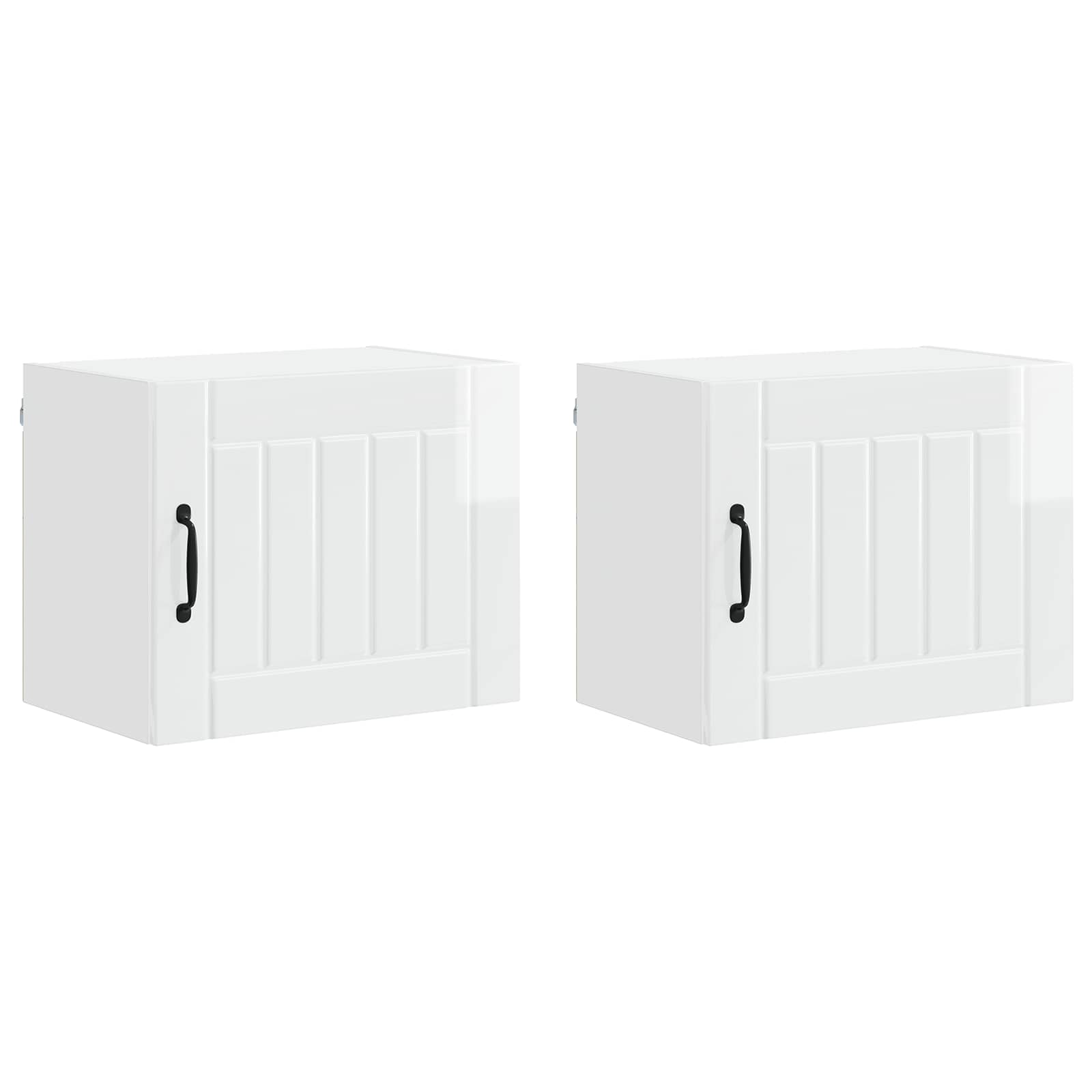 Ormar za Zid Lucca 2 pcs Bijela visokog sjaja 50 x 31 x 40 cm