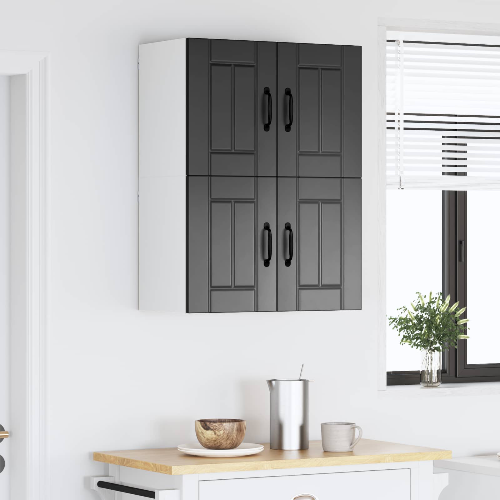 Ormar za Zid Lucca 2 pcs Crna 60 x 31 x 40 cm Konstruirano drvo