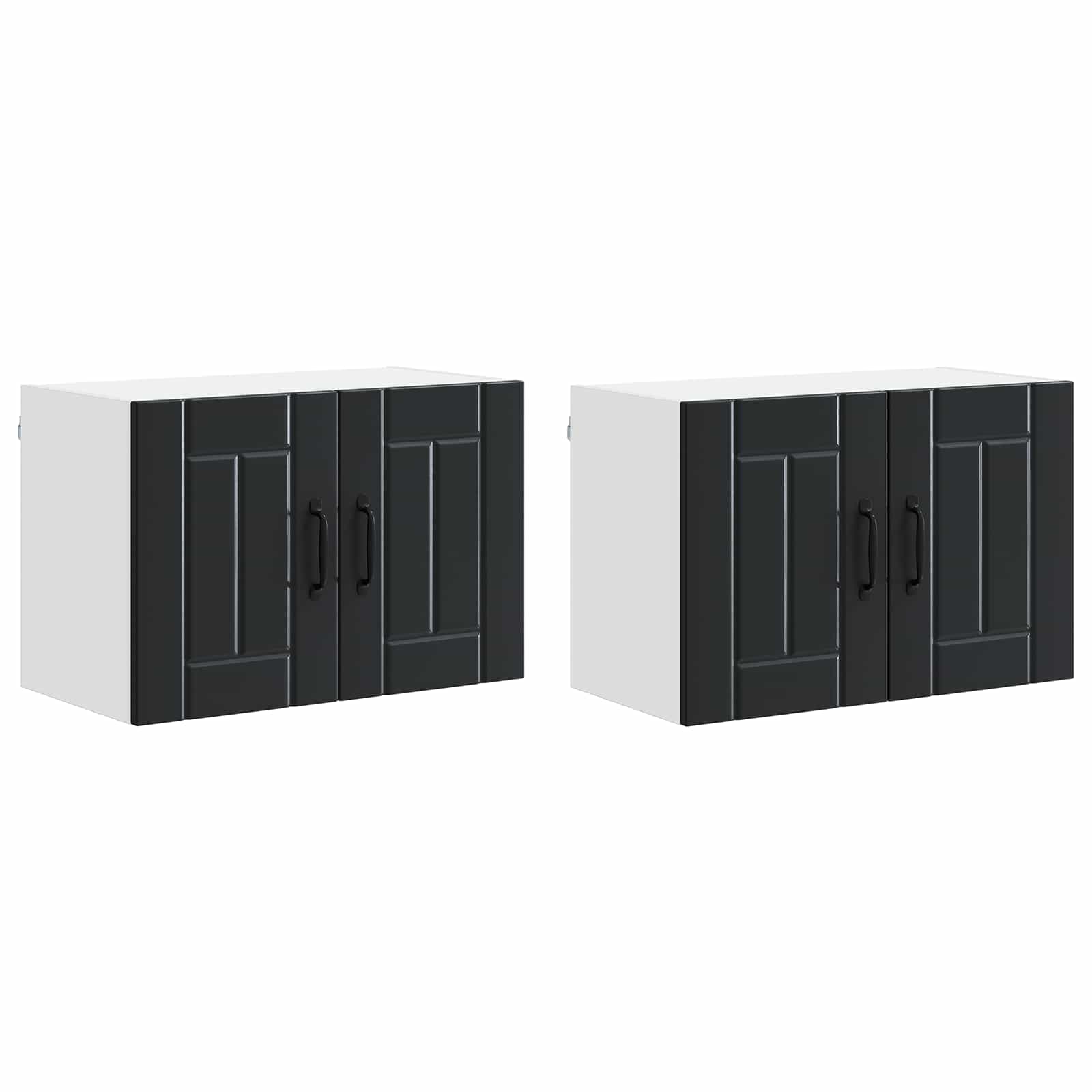 Ormar za Zid Lucca 2 pcs Crna 60 x 31 x 40 cm Konstruirano drvo