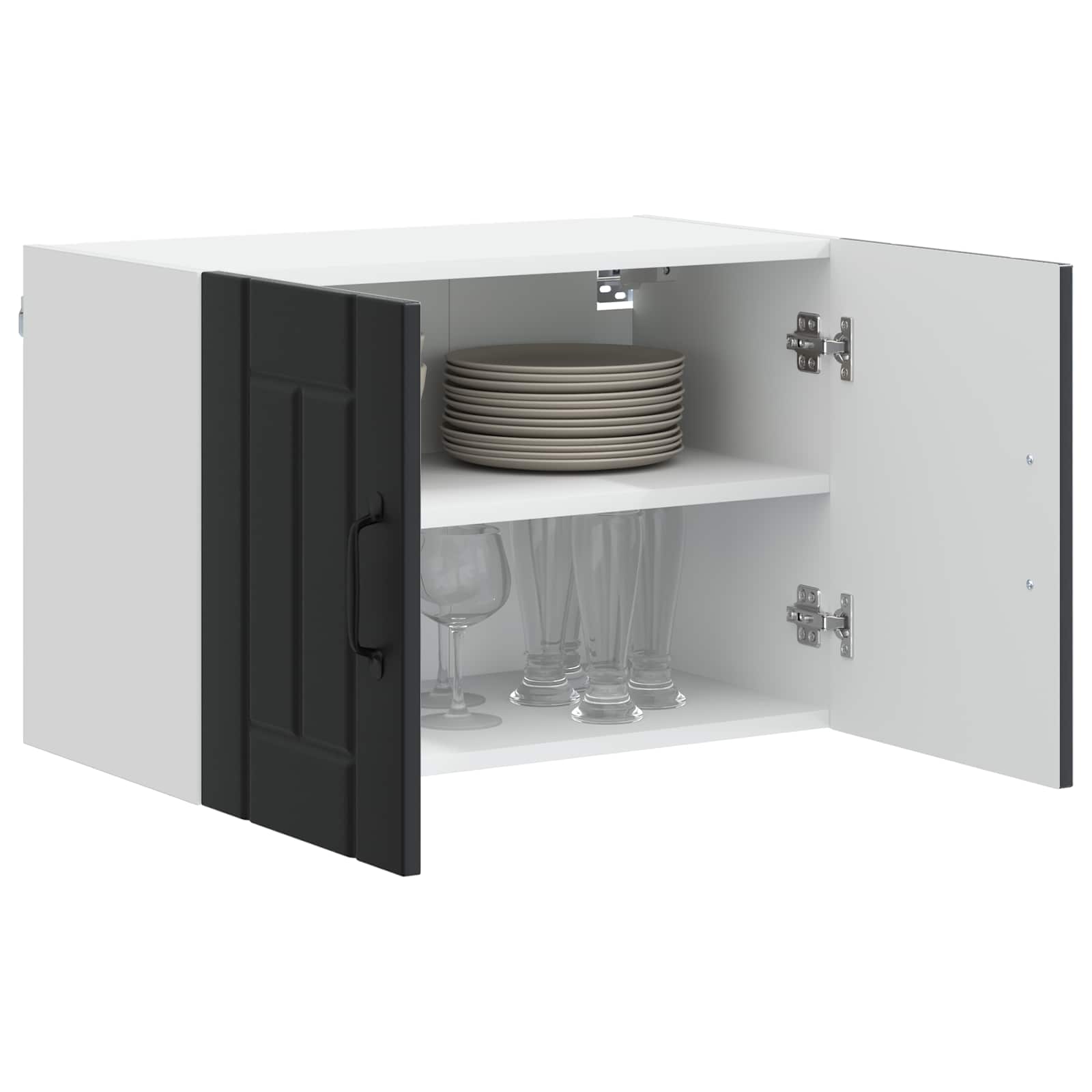 Ormar za Zid Lucca 2 pcs Crna 60 x 31 x 40 cm Konstruirano drvo