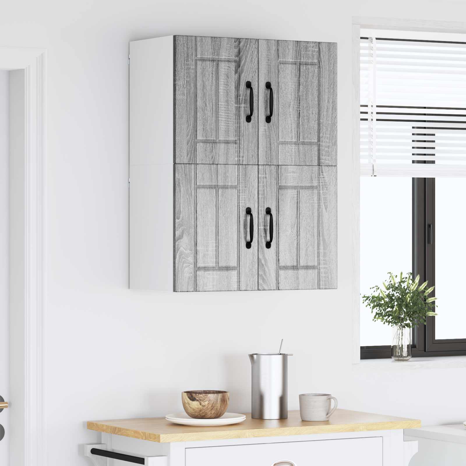 Ormar za Zid Lucca 2 pcs Siva sonoma 60 x 31 x 40 cm