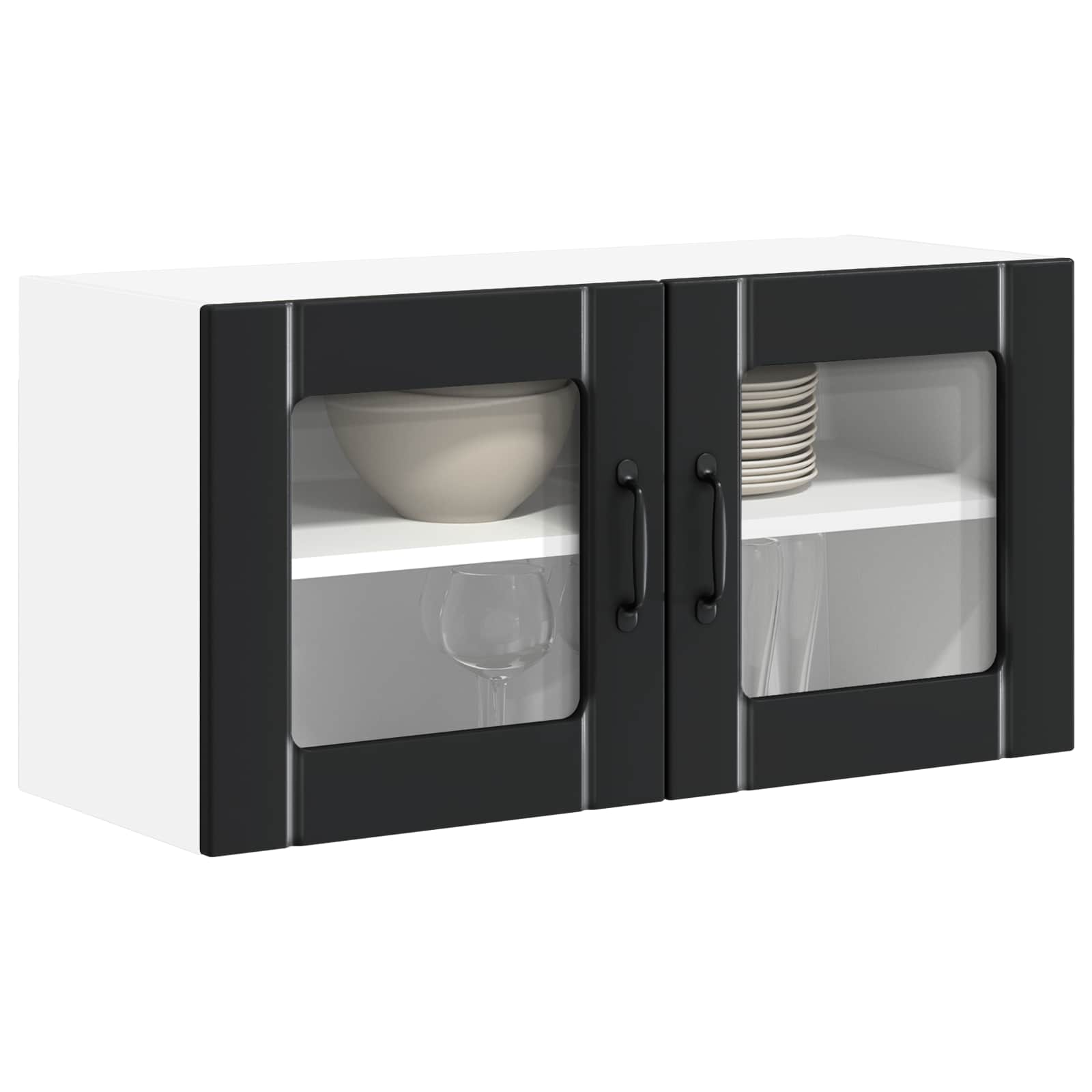 Zidni stakleni ormarić Lucca Crna 80 x 31 x 40 cm