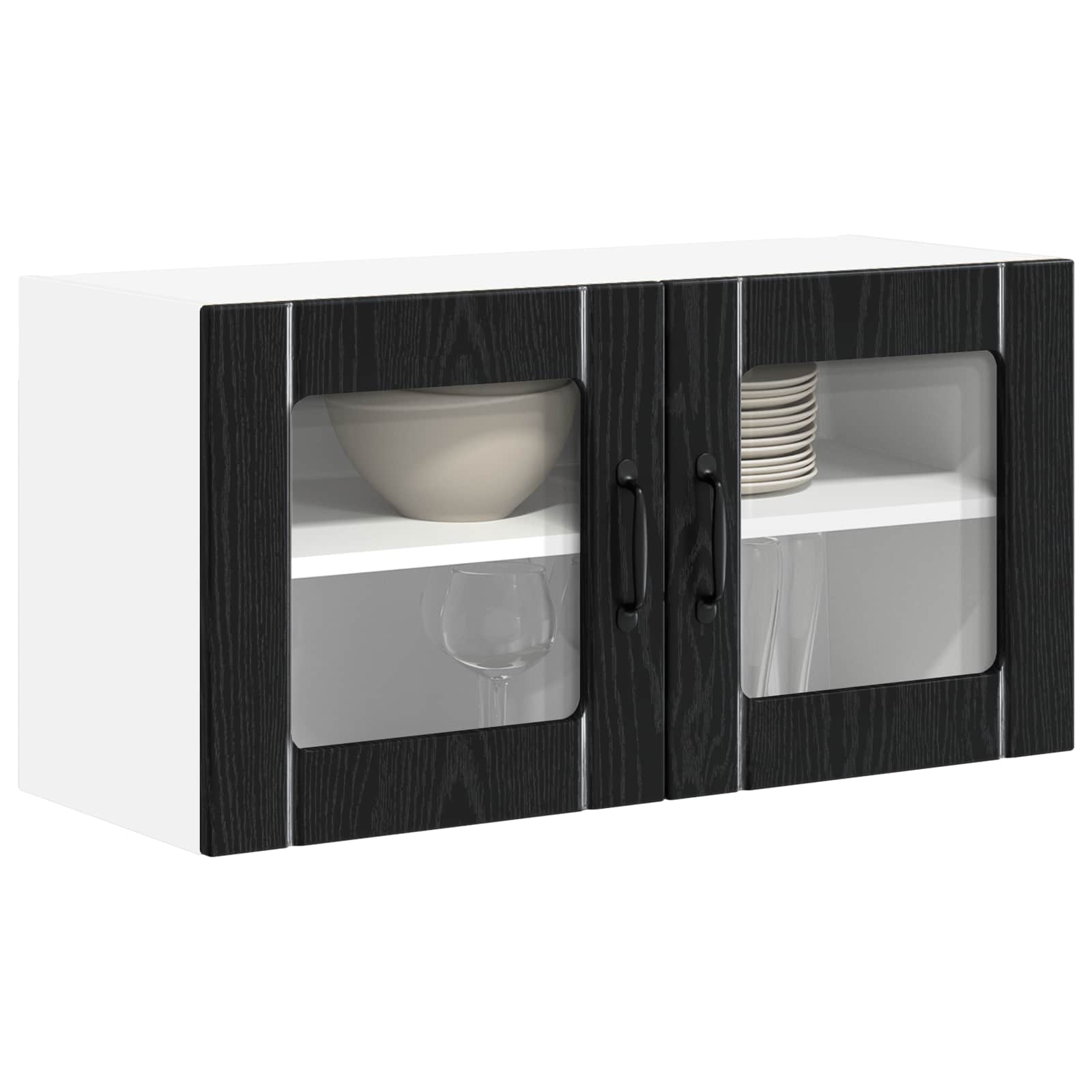 Zidni stakleni ormarić Lucca Crni hrast 80 x 31 x 40 cm