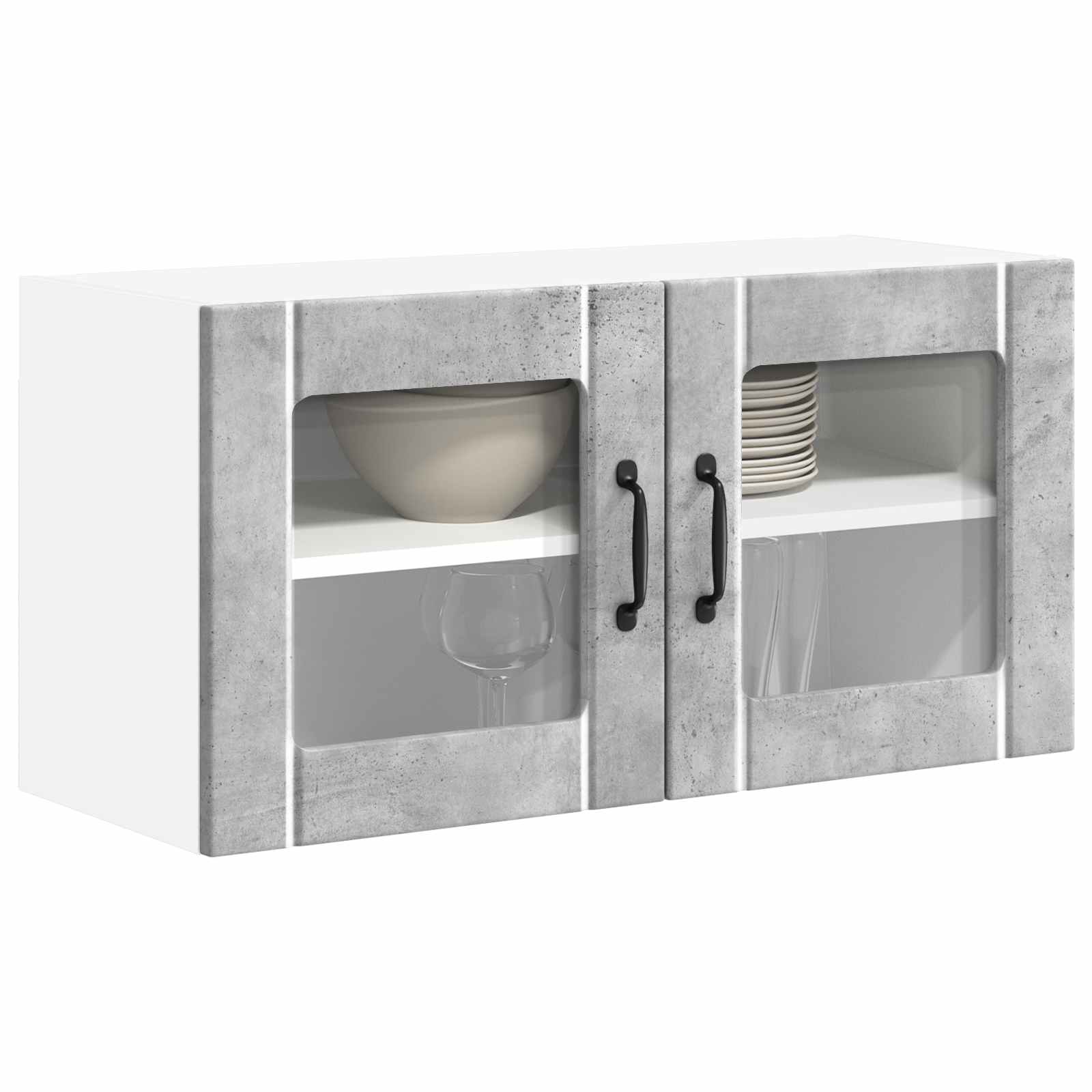 Zidni stakleni ormarić Lucca Betonska siva 80 x 31 x 40 cm