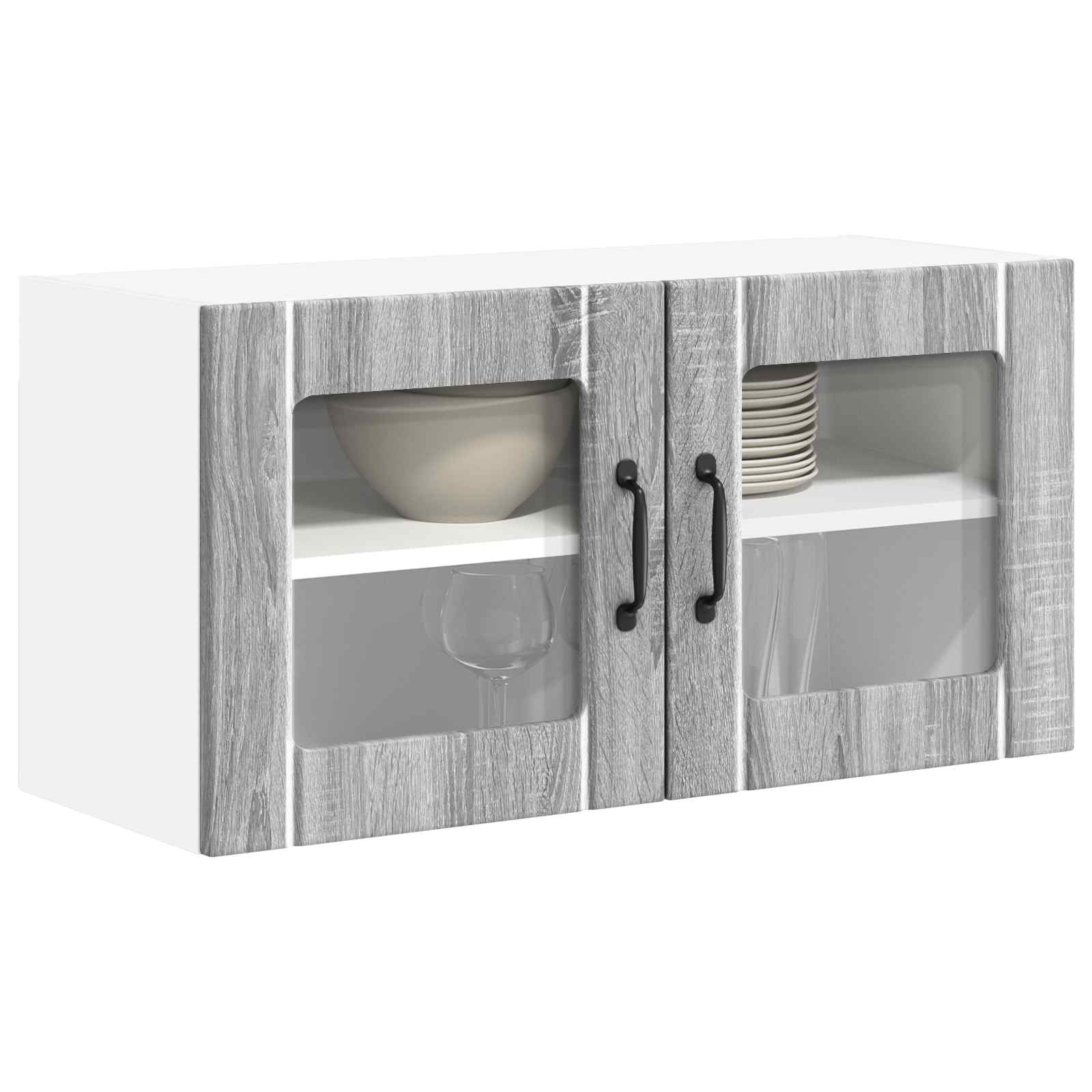 Zidni stakleni ormarić Lucca Siva sonoma 80 x 31 x 40 cm