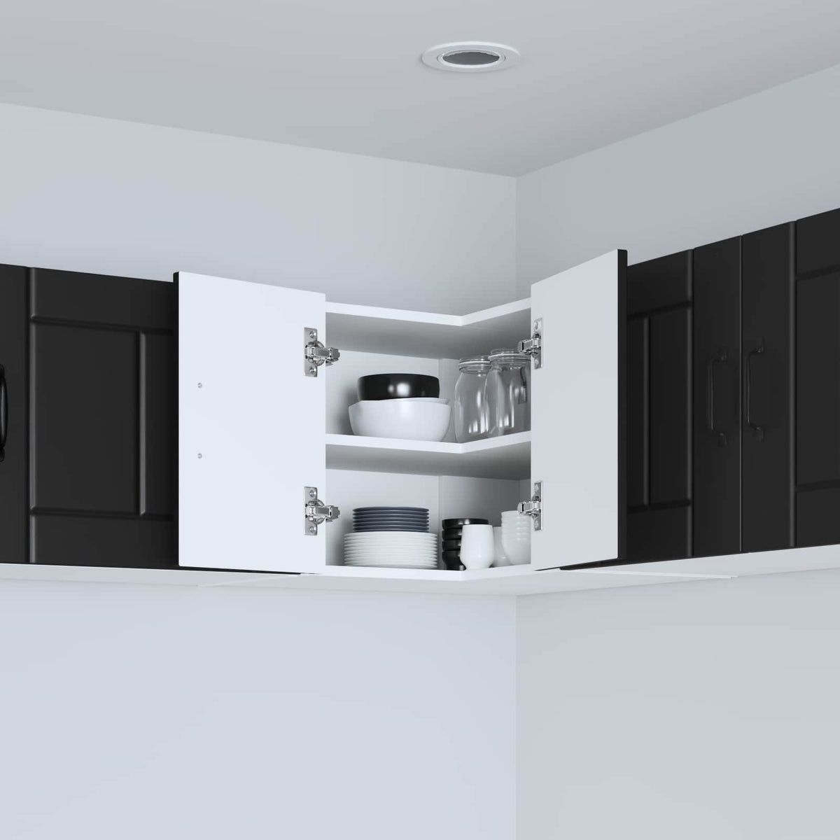Zidni kutni ormar Lucca Crna 57 x 57 x 40 cm Konstruirano drvo
