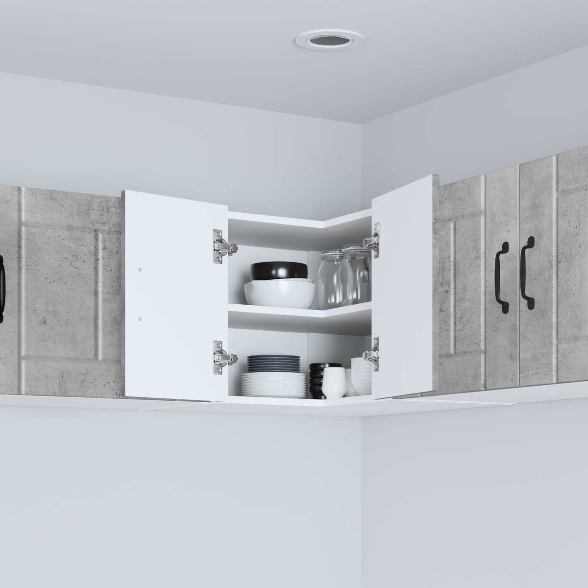 Zidni kutni ormar Lucca Betonska siva 57 x 57 x 40 cm
