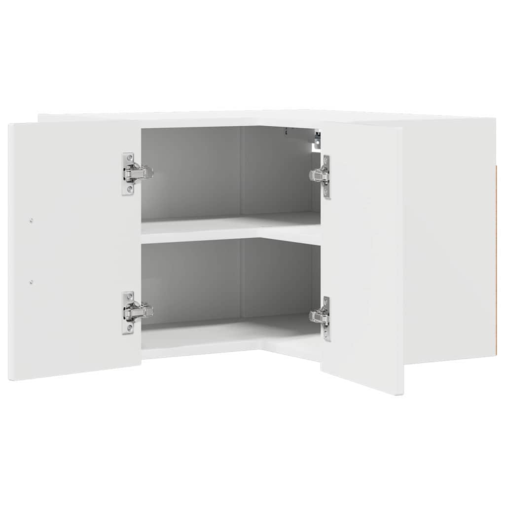 Zidni kutni ormar Lucca Bijela visokog sjaja 57 x 57 x 40 cm