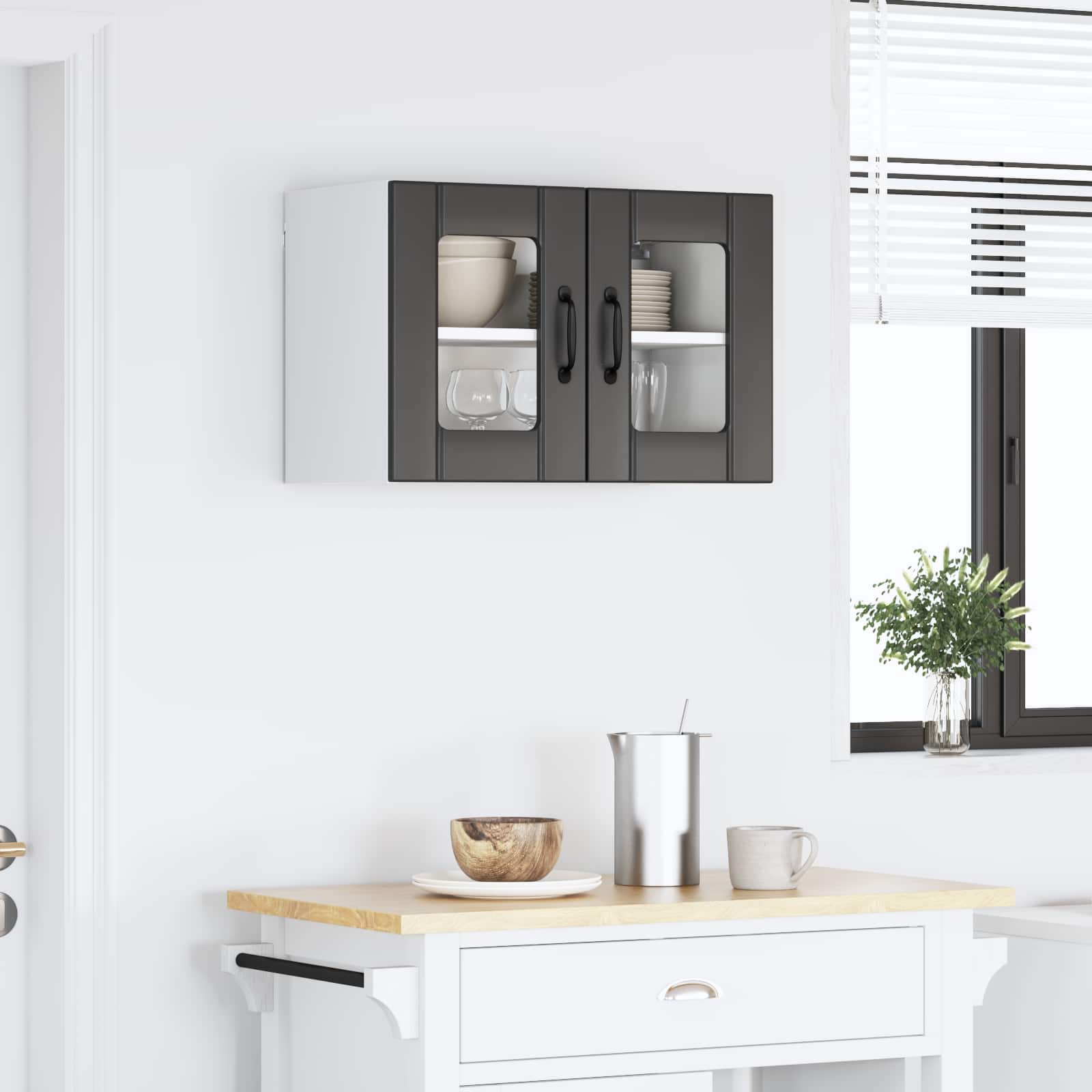 Zidni stakleni ormarić Lucca Crna 60 x 31 x 40 cm