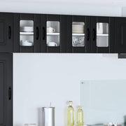 Zidni stakleni ormarić Lucca 2 pcs Crna 60 x 31 x 40 cm